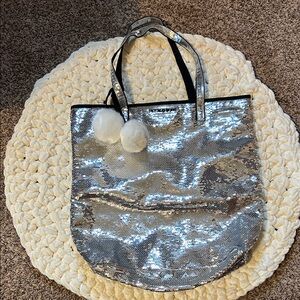 Victoria's Secret Sparkling Silver Tote